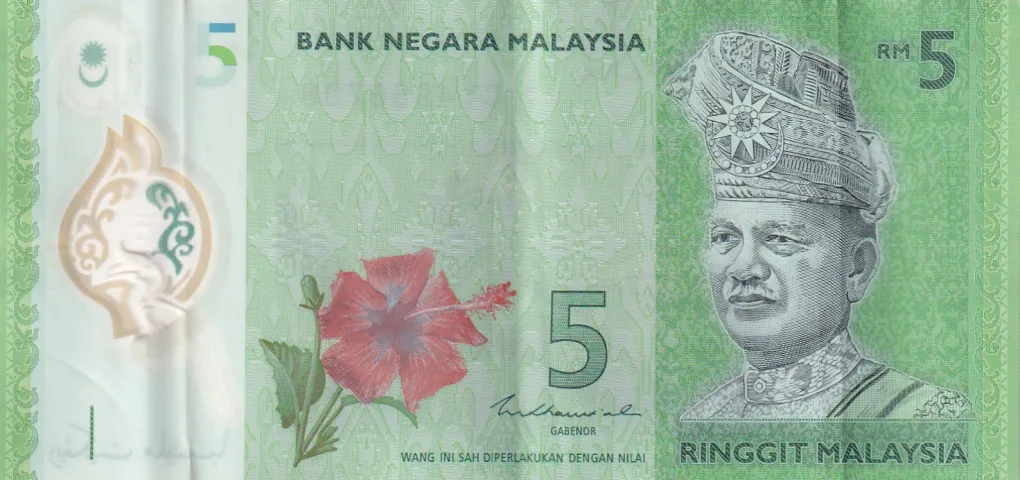 Malaysia 5 Ringgit Rare Polymer Note