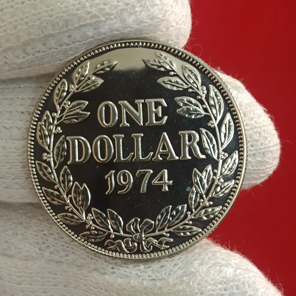 Rare One Dollar Proof Coin 1974 Year Republic of LIBERIA F4