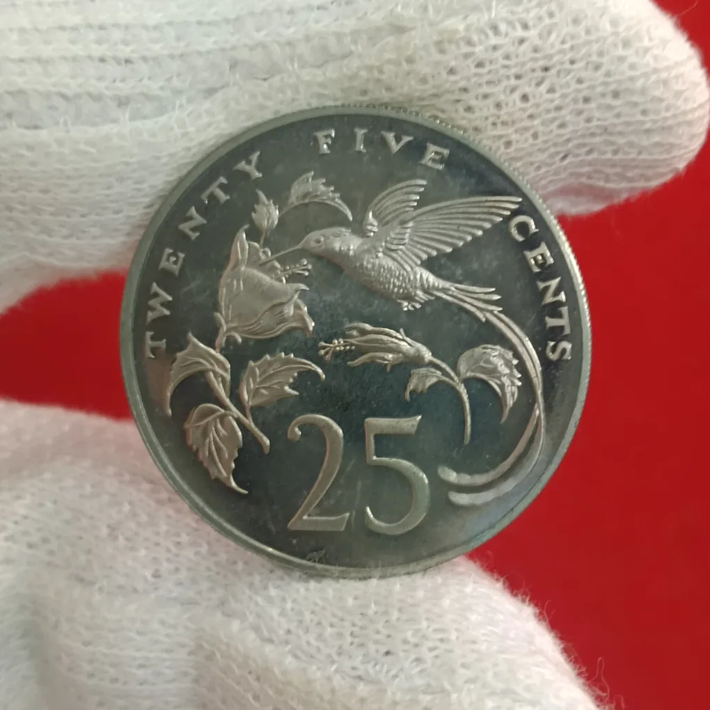 Rare Twenty Five Cents Proof Coin 1973 Year JAMAICA