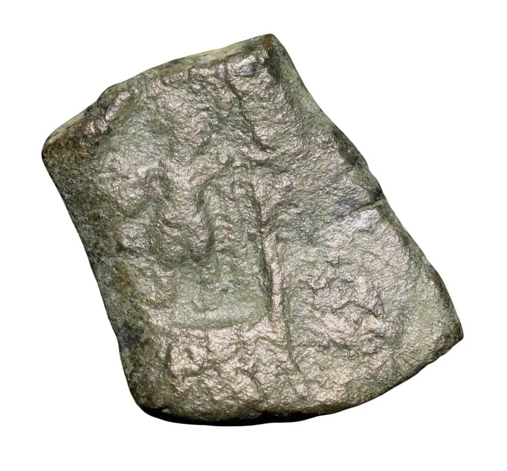 Copper Coin of Pre-Ujjaini(1st Cen. BC) with Humped Bull Right/Mahakal - Deadly form of Lord Shiva C/s Rare
