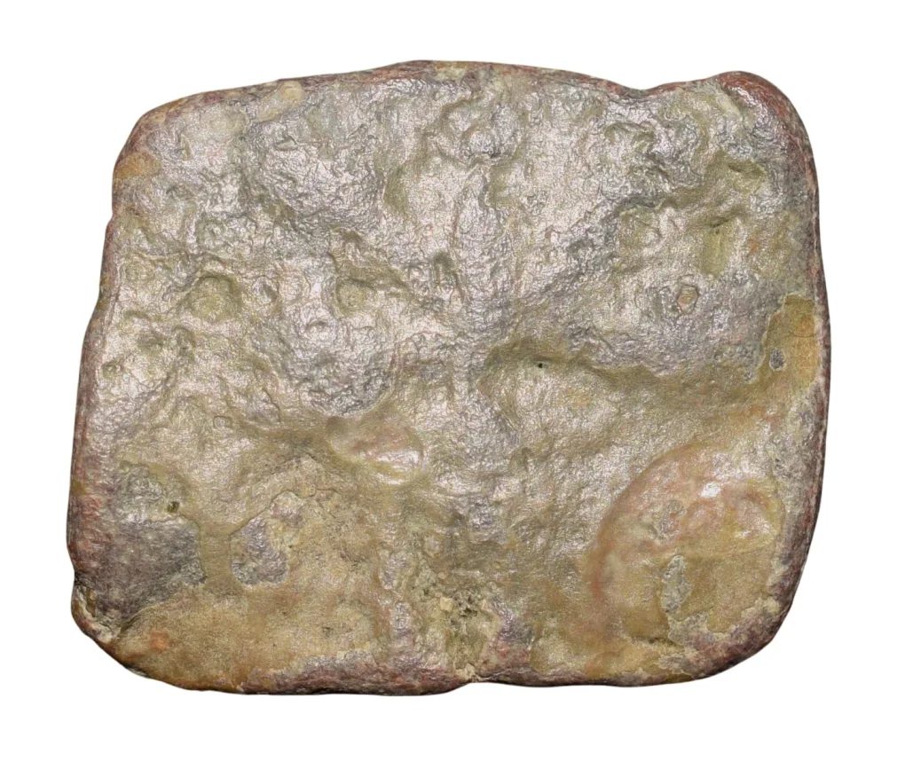 Lead Coin of Satavahan Dynasty(1st Cen. BC) from Nevesa Region with Galloping Lion Right/Tree in Railing Rare
