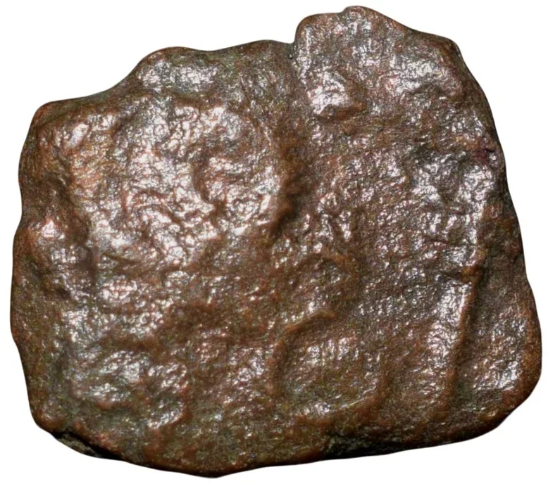 Copper Coin of Satavahan Dynasty (1st Cen. BC) from Nashik Region with Lion/Ujjaini