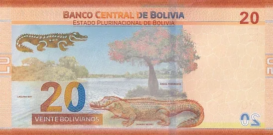 20 Boliviana of Bolivia Historical Heroes Unc Note
