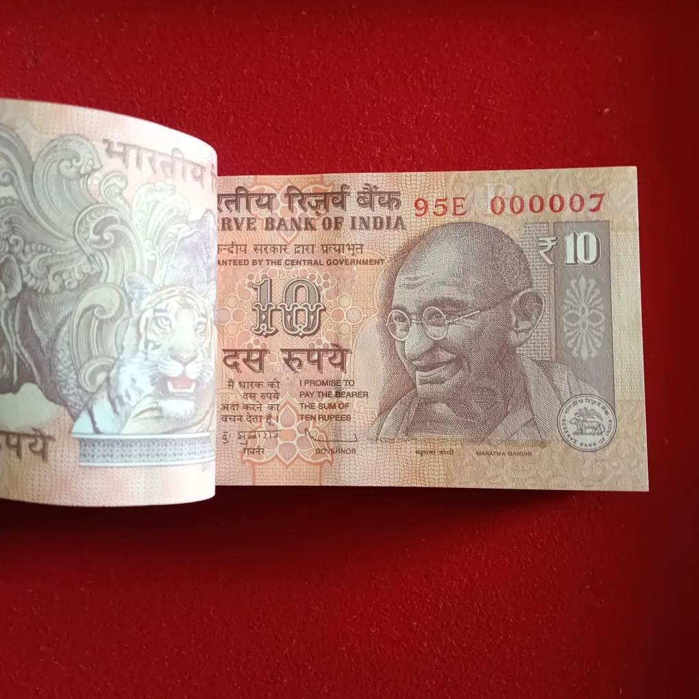 Ex Rare Ten Rs Old Rare Mahatma Gandhi Full Fancy Number Bundle 000001-100 Gem Bunc Condition Year 2011 Reserve Bank of India