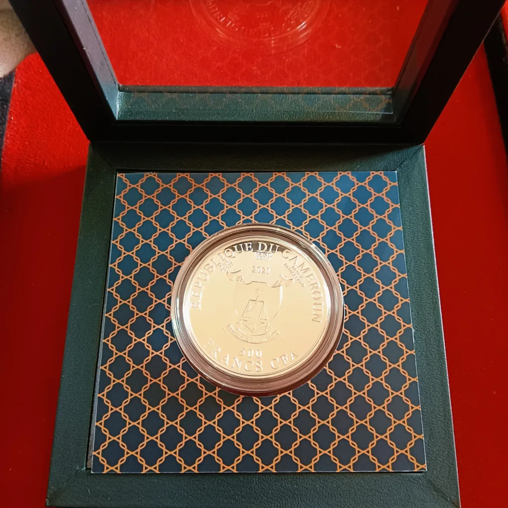 Ex Rare 500 Francis CFA Republic of Cameroon Proof Coin Albrecht Durer one Ounce Weight Silver Proof Coin Set Mint Of Poland