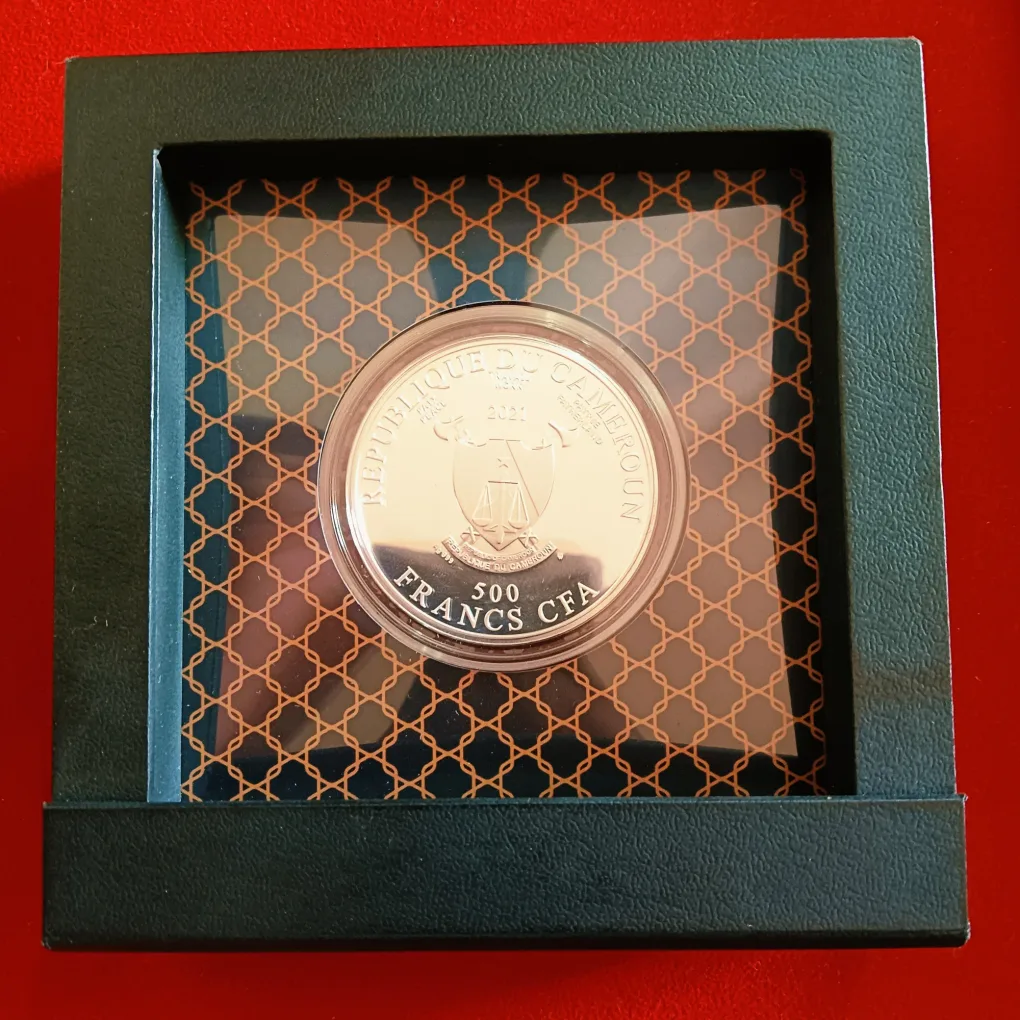 Ex Rare 500 Francis CFA Republic of Cameroon Proof Coin Albrecht Durer one Ounce Weight Silver Proof Coin Set Mint Of Poland
