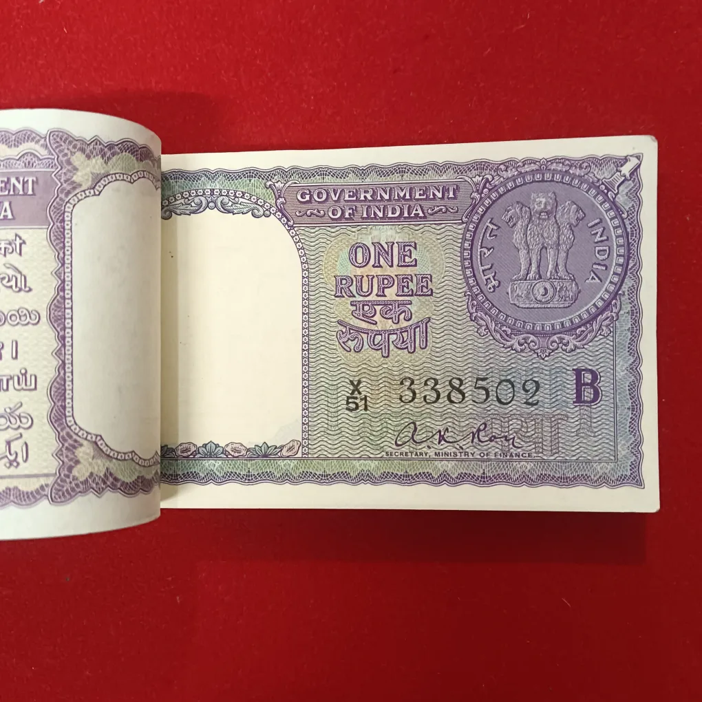 Ex Rare One Ruppe Big Coin Full Bundle Finance Minister Ak Roy Year 1957 Gem Unc Condition Reserve Bank of India 338501