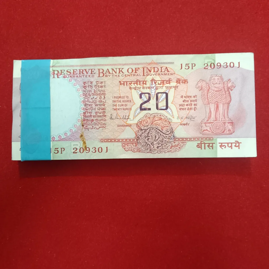 Rare 20 Rupees Chakra Full Serial Bundle Governor RN Malhotra Unc Condition Reserve Bank of India 209301