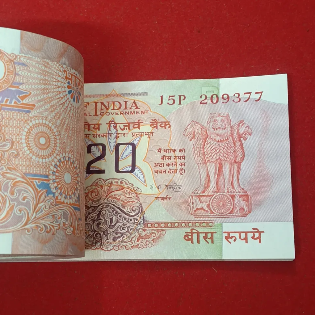 Rare 20 Rupees Chakra Full Serial Bundle Governor RN Malhotra Unc Condition Reserve Bank of India 209301