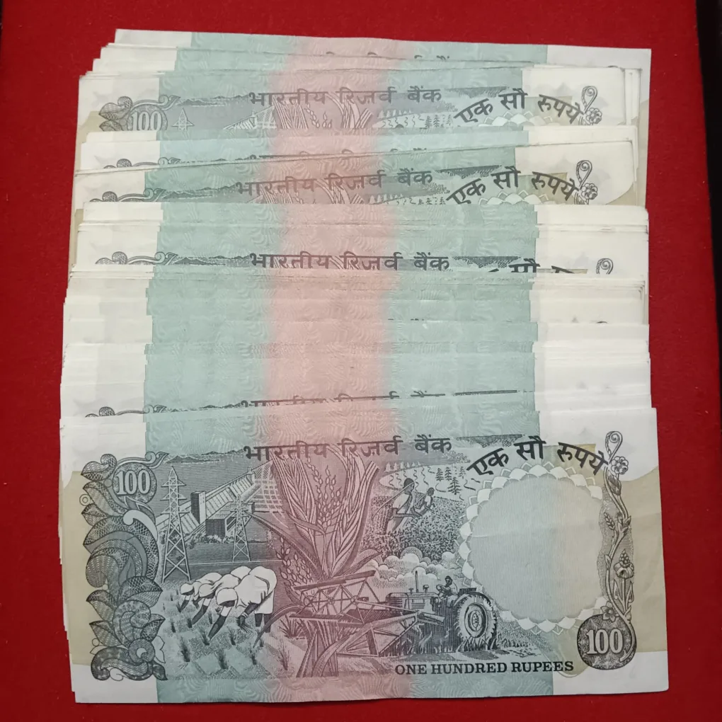 Rare 100 Rs Old Cobalt Agriculture Issue Notes Governor C Rangarajan 80 Pcs Given Unc Condition Reserve Bank of India