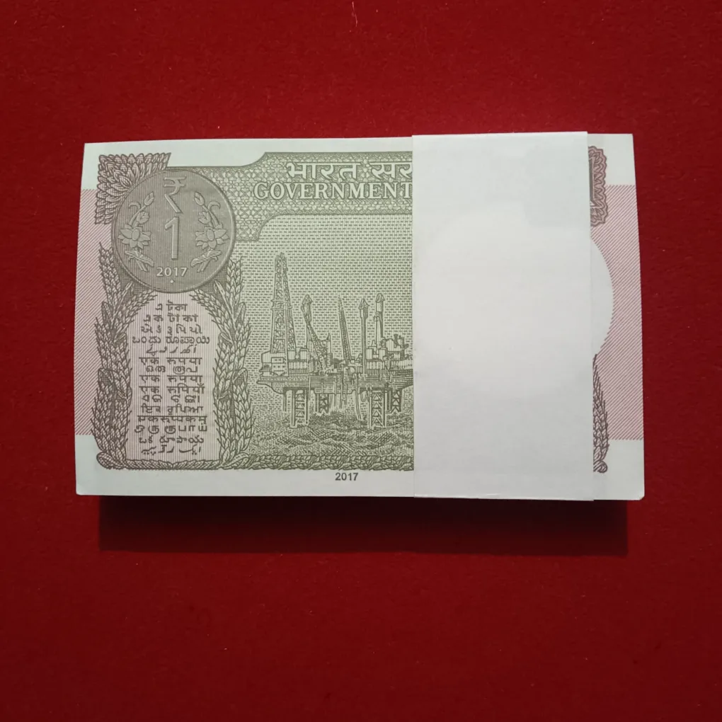 One Rs Rare Full Serial Semi Fancy Number Bundle Finance Minister Shakti kant Das Year 2017 Reserve Bank of India 333801