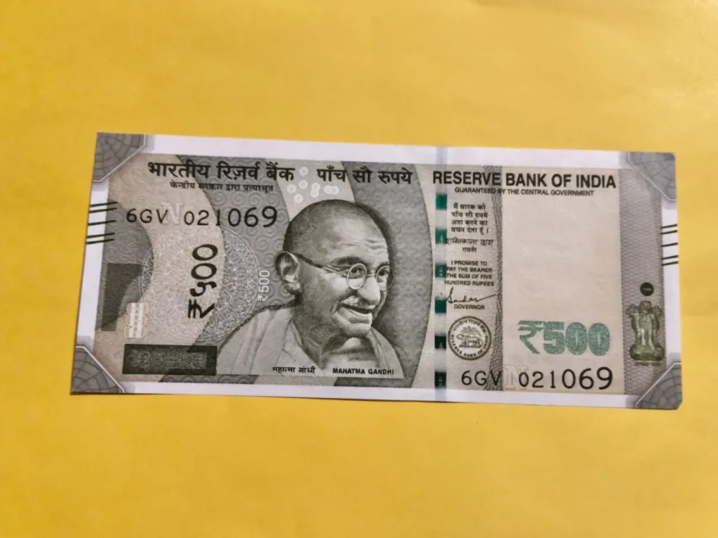 Rs 500 India Banknote Solid Fancy Number 021069 Gandhi Jayanti Date of Birth Issue Gem Unc Condition