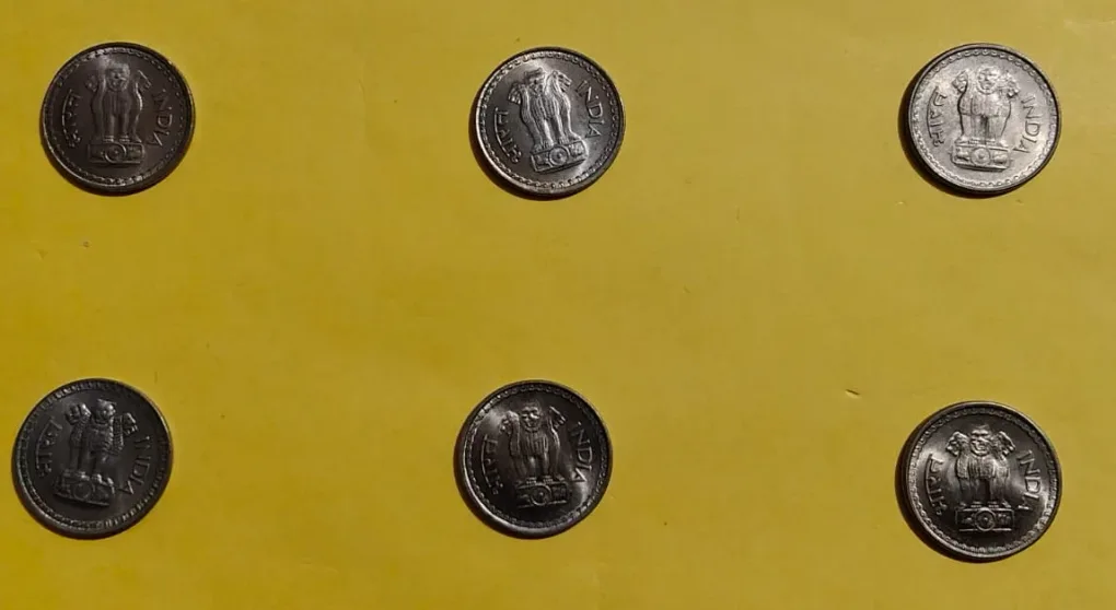 25 Paise Mix year 1984 to 1987 condition GEM UNC Cluster coin