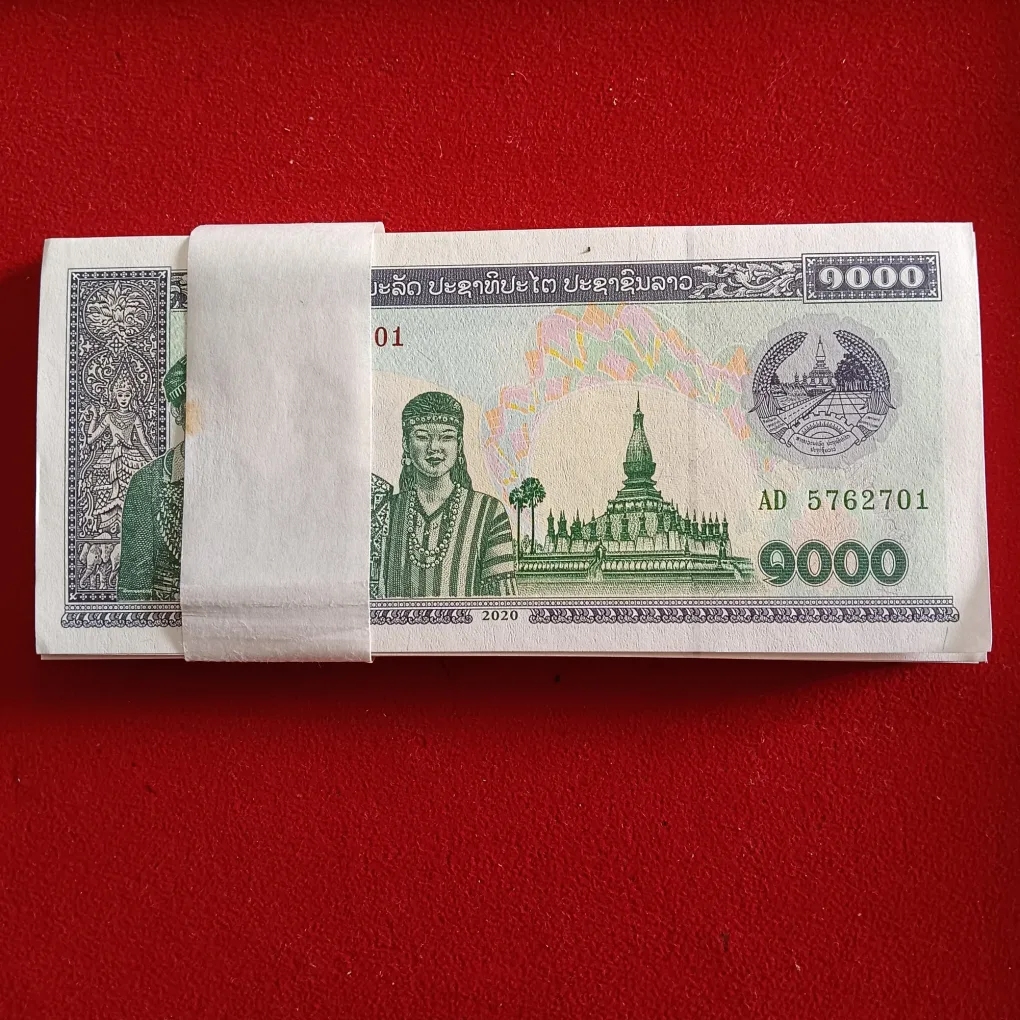 Rare 1000 Kip Laos Bundle 786 Note Include Bank of the Lao People's Democratic Republic 98 Pcs Notes Serial Bundle