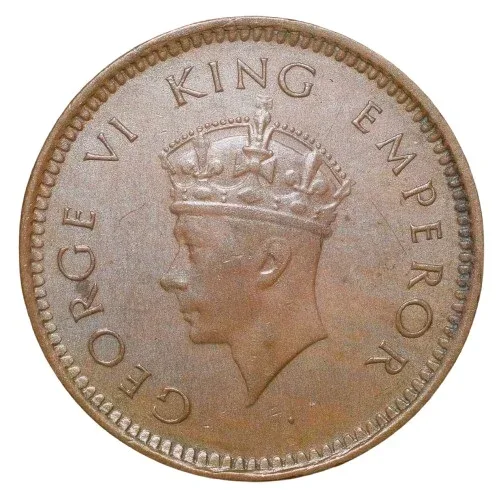 Bronze 1/2 Pice of George VI (AD 1940) of Calcutta Mint Head I