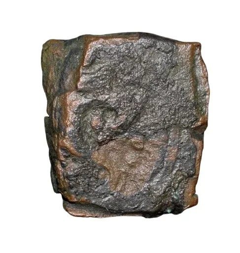 Copper Coin of Rashtrakuta Dynasty (8th - 10th Cen. AD) with Sanka/Legends-Design