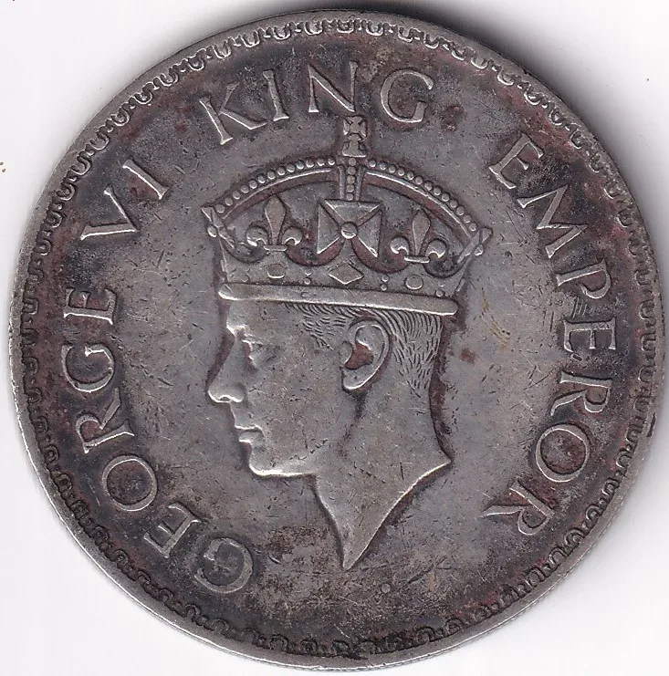 1940 British India One Rupee George VI Silver Coin