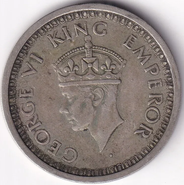 Bombay Mint 1944 British India One Rupee George VI Silver Coin