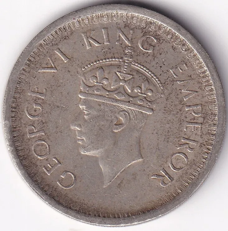 Lahore Mint 1944 British India One Rupee George VI Silver Coin