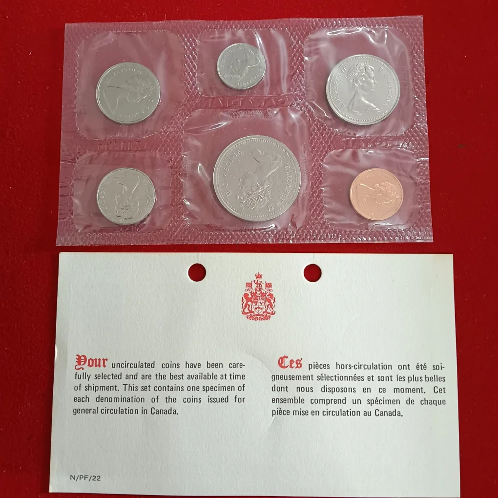 Rare Royal Canadian Mint Uncirculated Proof Coin Set 1977 Year Issued By Canada Mint