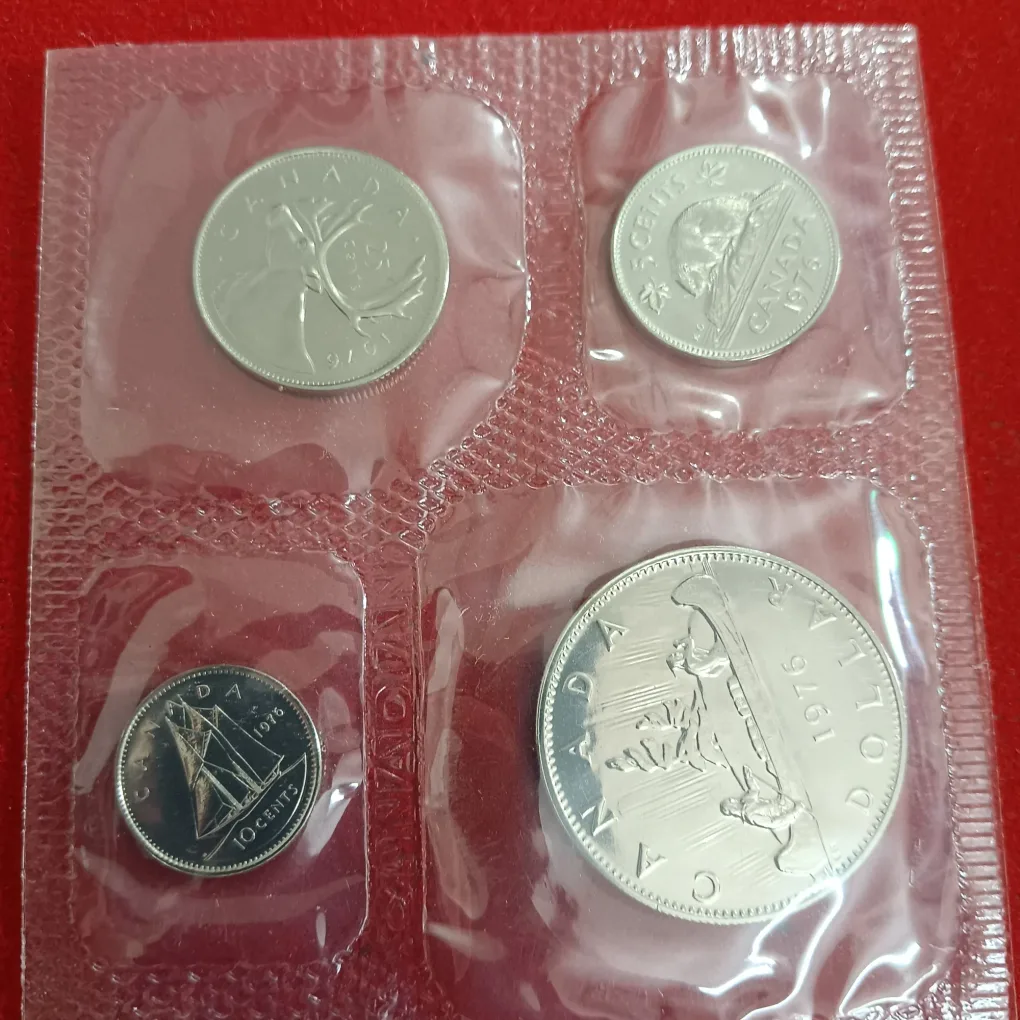 Rare Royal Canadian Mint Uncirculated Proof Coin Set 1976 Year Issued By Canada Mint