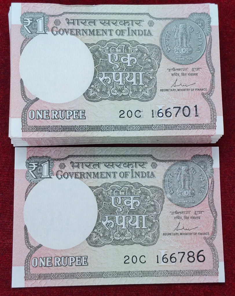 2017 One Rupees Governor Shaktikant Das Rare Unc (99 Note) Serial Packet With 786 Fancy Number (Only 166777 Number Note Missing)