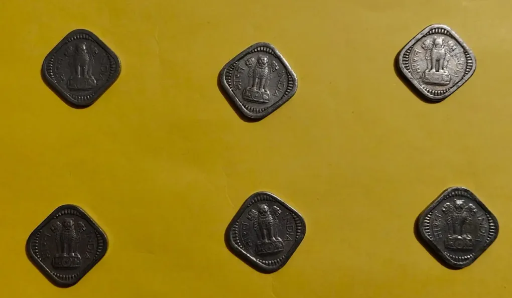5 Paise set of 6 Coins Mix Year Condition GEM UNC