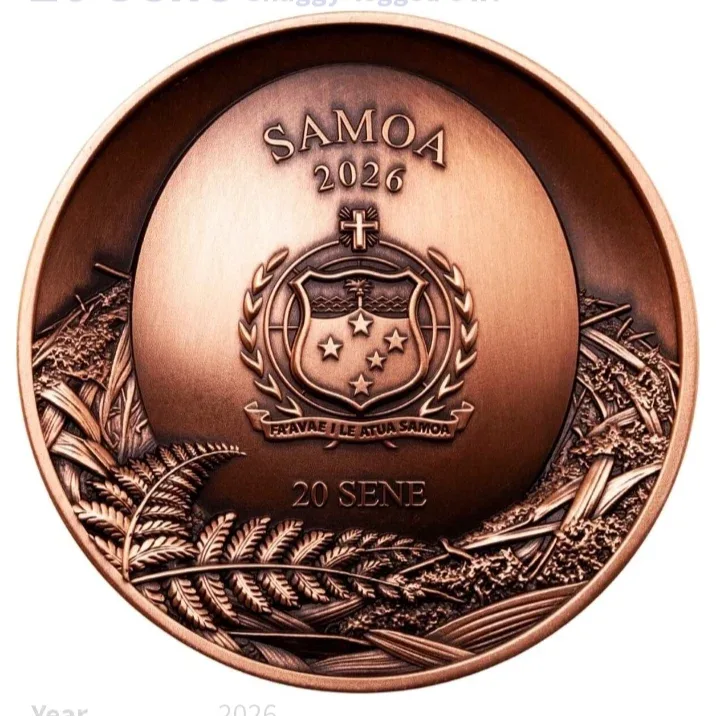 Ex Rare 25 Cents SAMOA The Tree Hollow Aegolius Funereus Proof Coin Year 2026 Issue By Scotland Mint