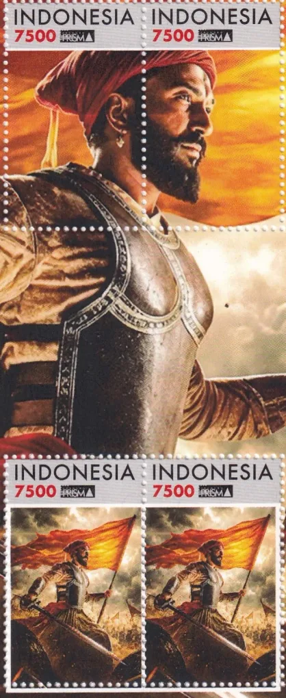 BANDUNG 2026 INDONESIA INDIAN "CHHATRAPATI SHIVAJI MAHARAJ" LATEST SPECIAL ISSUE GEM UNC 7500 X 4 STAMP SET