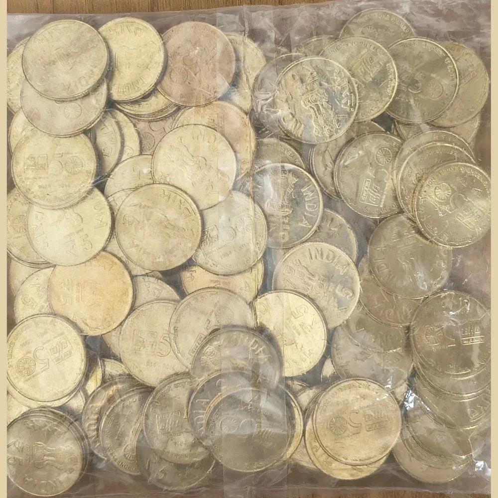India 5 Rupees (BHEL) 1964-2014 Bombay Mint Rare Seal Pouch (Buyer Purchase 3 Packet Get 1 Free Packet)
