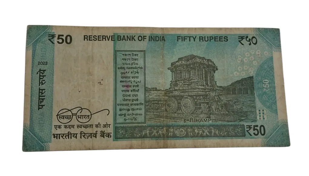50 Rupees Sign SHAKTIKANTA DAS with FANCY "900000" Serial Numbers in Used Condition.