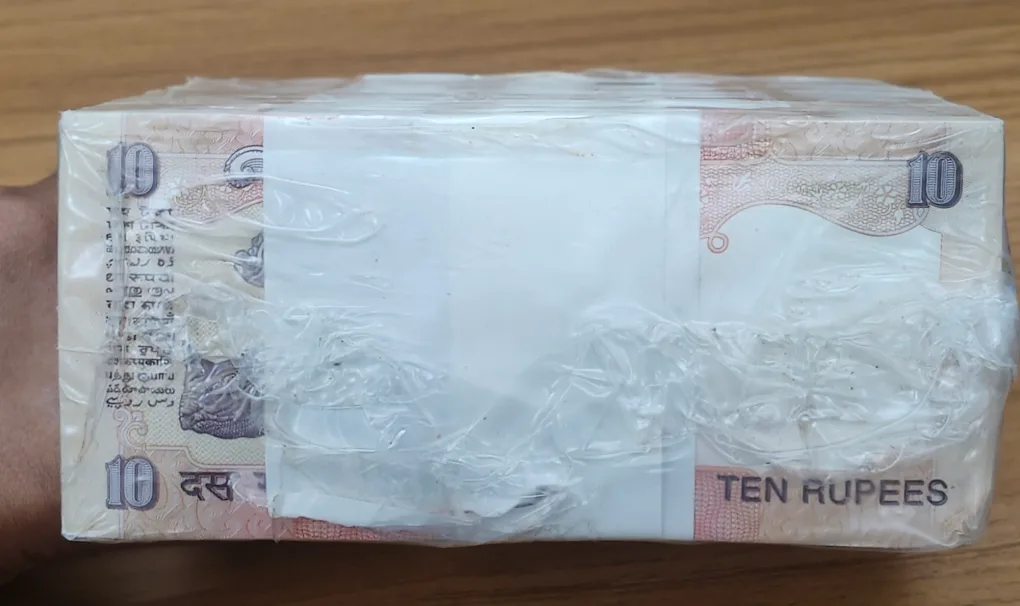 800001 Fancy Number Full Rim 10 Rupees Old Issue RBI Sealed 1000 Note Pack RIM