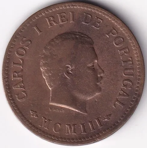 Goa Portuguese India Half Tanga Copper 1903 Lisboa Mint Coin Rare