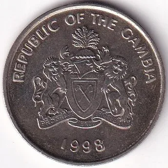 Gambia 50 Bututs 1998 Copper Nickel Coin