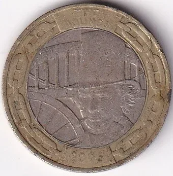 United Kingdom 2 Pounds K Brunel Bi Metallic Coin