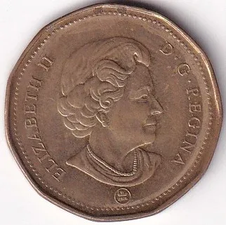 Canada One Dollar 2008 Bronze Plated Nickel Coin