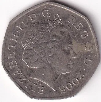 50 pence First English Dictionary Copper Nickel Coin
