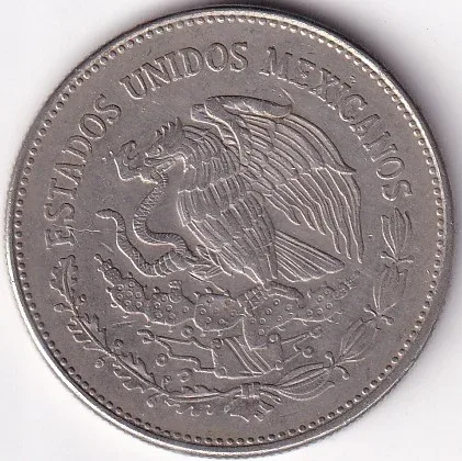 50 Pesos Coyolxauhqui 1982 Copper Nickel Coin