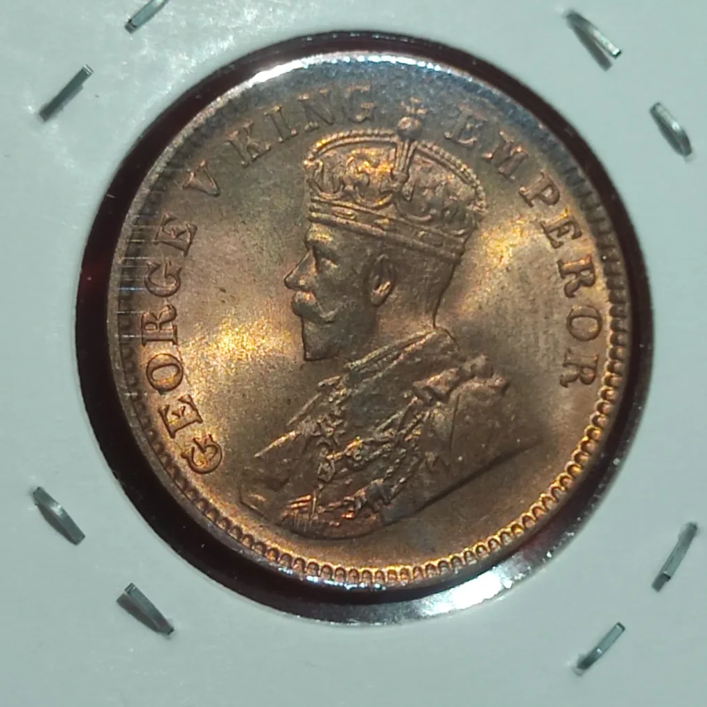 ONE QUARTER ANNA GEORGE V 1933 CALCUTTA VERY RARE ULTRA BRILLIANT UNCIRCULATED CONDITION