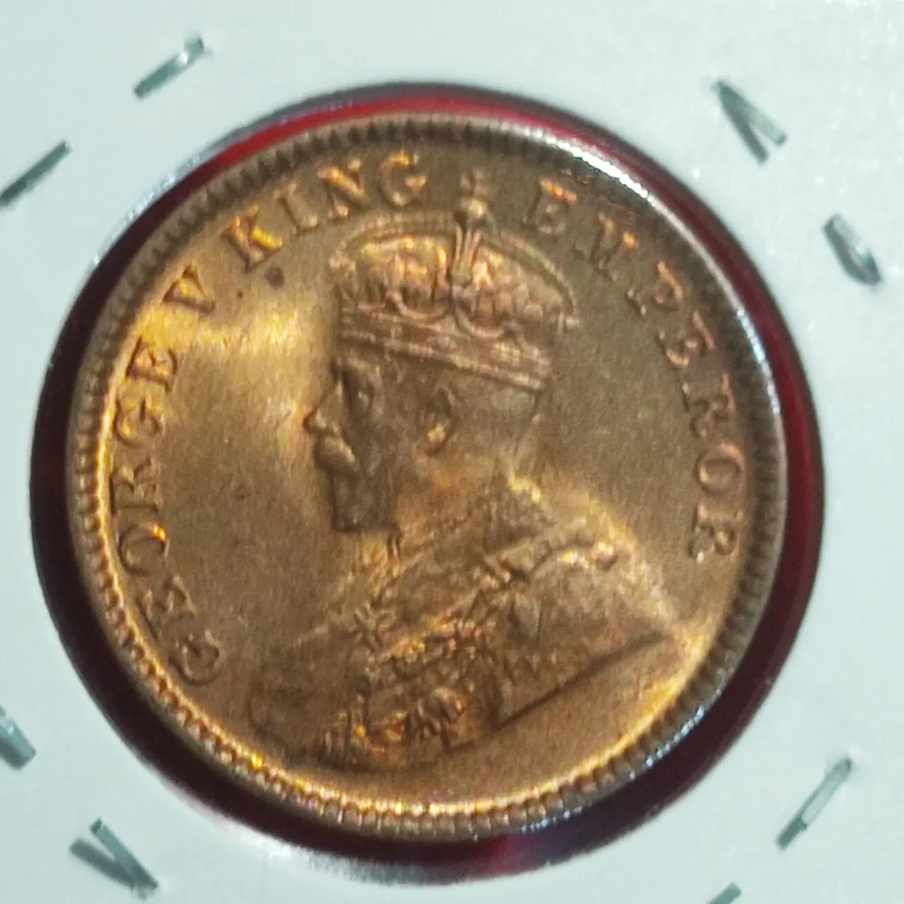 ONE QUARTER ANNA GEORGE V 1933 CALCUTTA VERY RARE ULTRA BRILLIANT UNCIRCULATED CONDITION