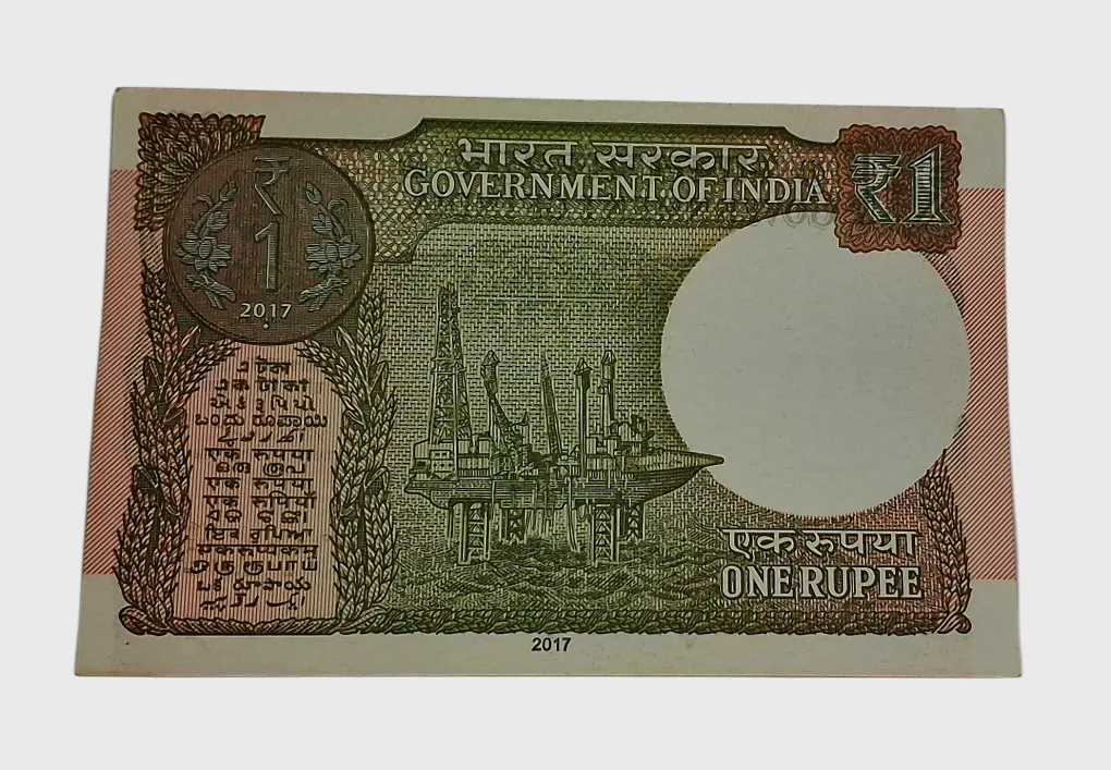 One Rupee New Issue Year 2017 Sign SHAKTIKANT DAS with BOTH SIDES INK TRANSFER Error **SCARE** High UNC Condition.