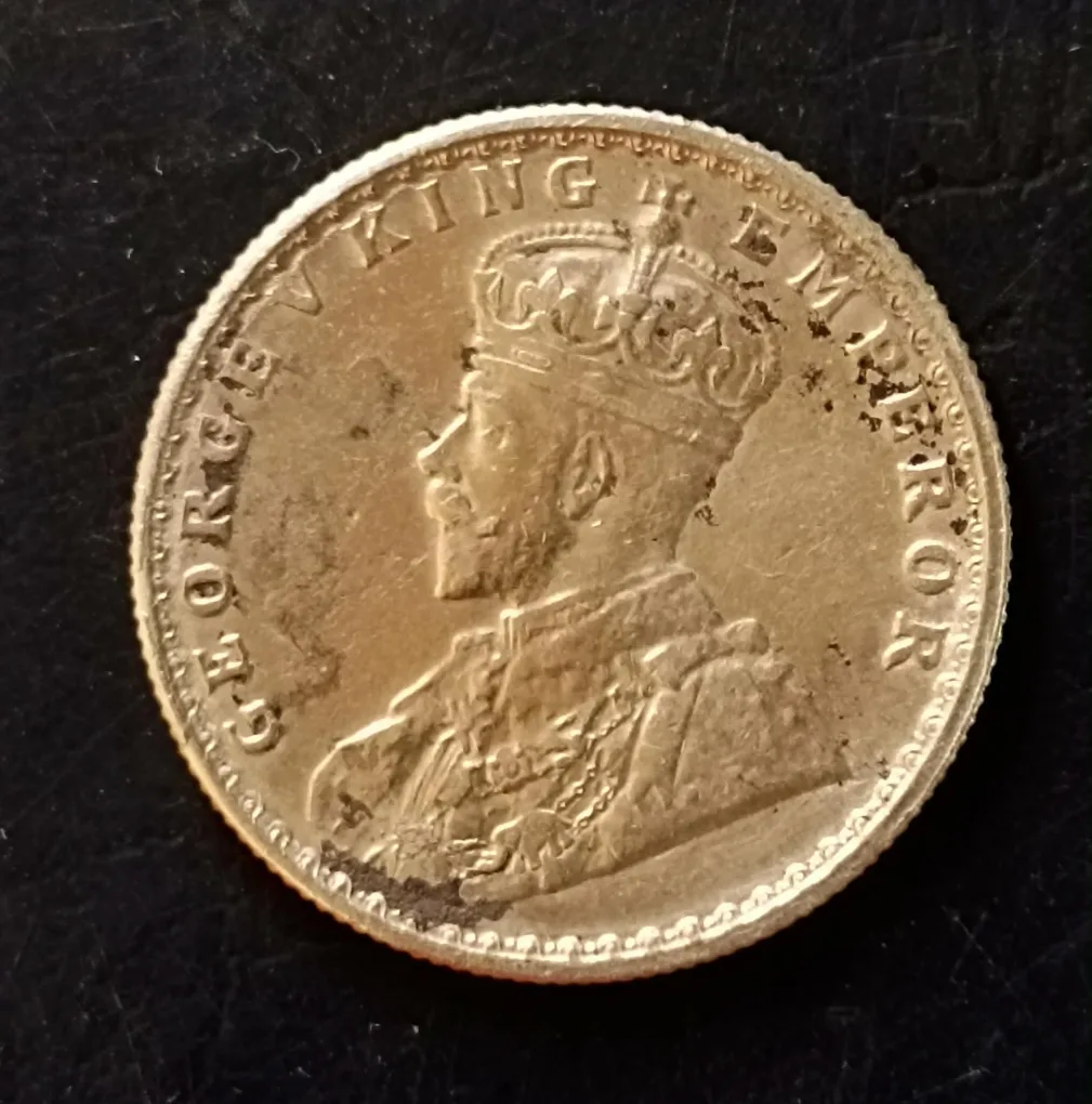 Silver British India  King and emperor George v  Denominaton 1/2₹ Same and similar piece available