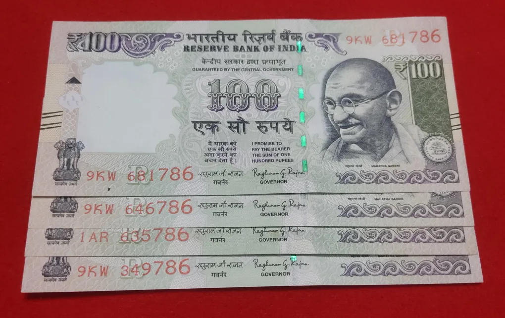 ENDING 786 HUNDRED RUPEES NOTE EACH NOTE PRICE