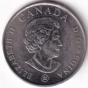 Canada 25 Cents 2008 Colored Coin