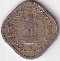 1954 Nickel Half Anna Bombay Mint Coin