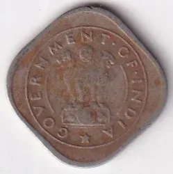 1954 Nickel Half Anna Calcutta Mint Coin