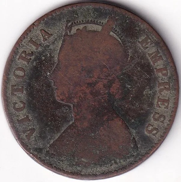 1897 Copper Quarter Anna Victoria Empress Fine Condition Coin Rare