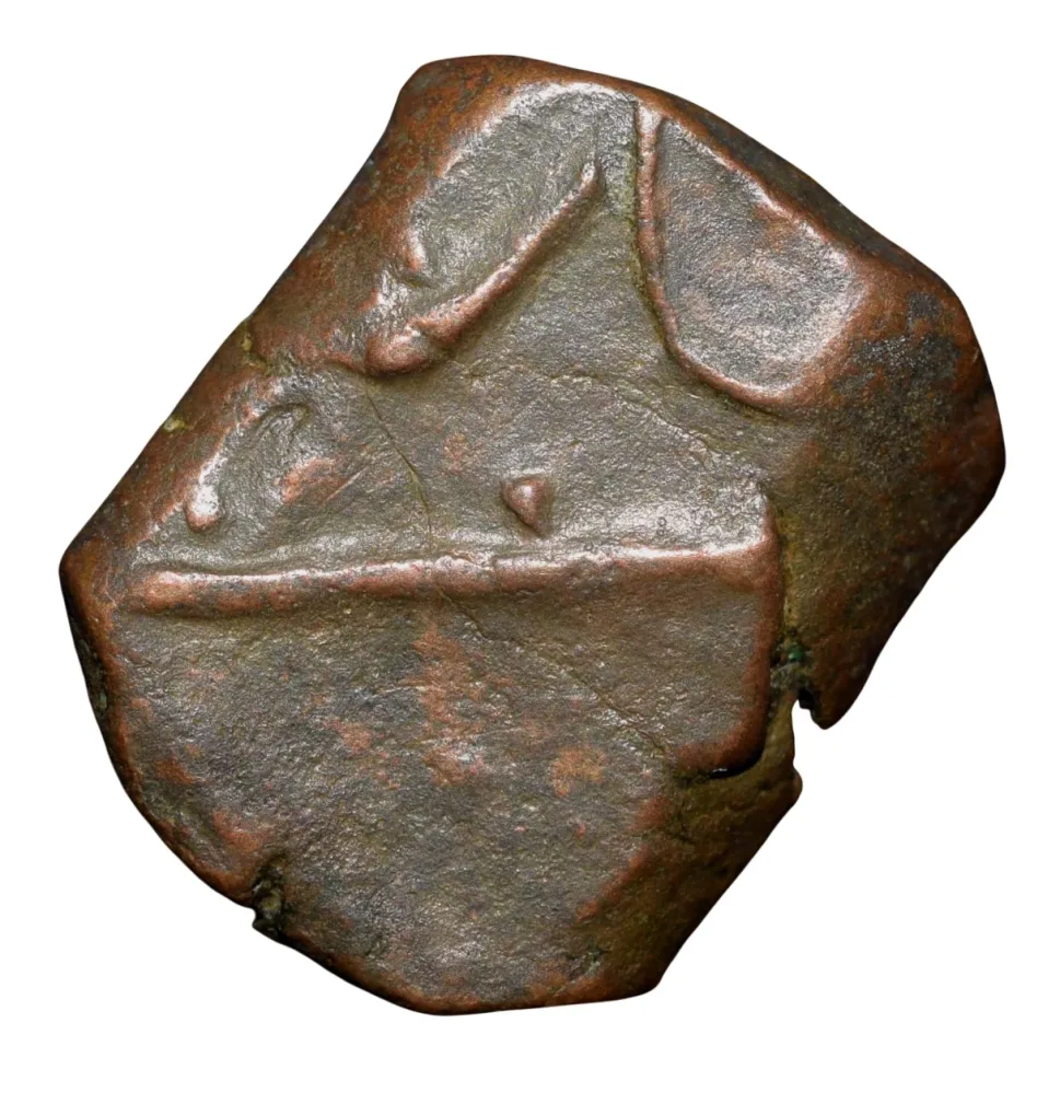 Copper Paisa of Muhiabad Poona Mint of Maratha Confederacy(17th-18th Cen. AD) with Nagfani/Cobra Beautiful Grade