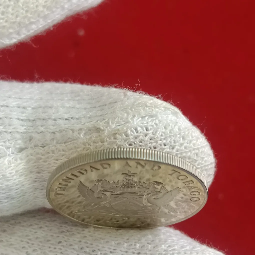 Rare  50 Cents Proof coin from Trinidad and Tobago featuring steelpan (steel drum) instruments Issued By TOBAGO F8