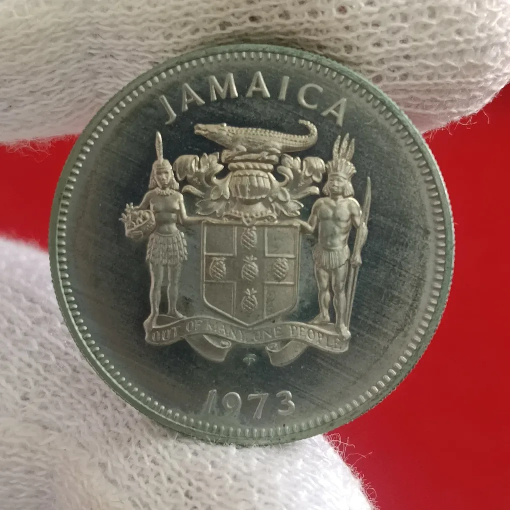 Rare JAMAICA Twenty Cents Proof Coin 1973 Year Issue By Jamaica f10